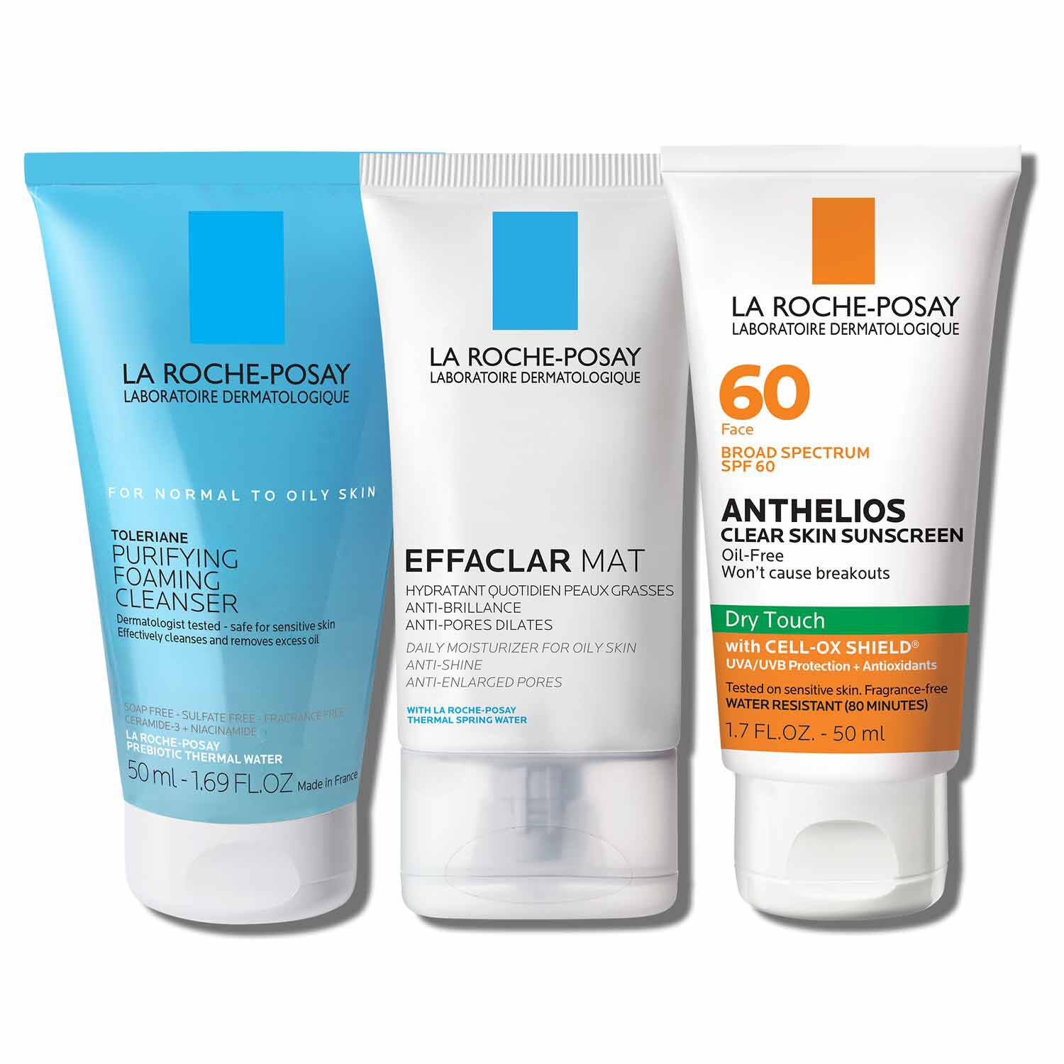La Roche-Posay Set de viaje para rutina de cuidado de la piel para piel grasa