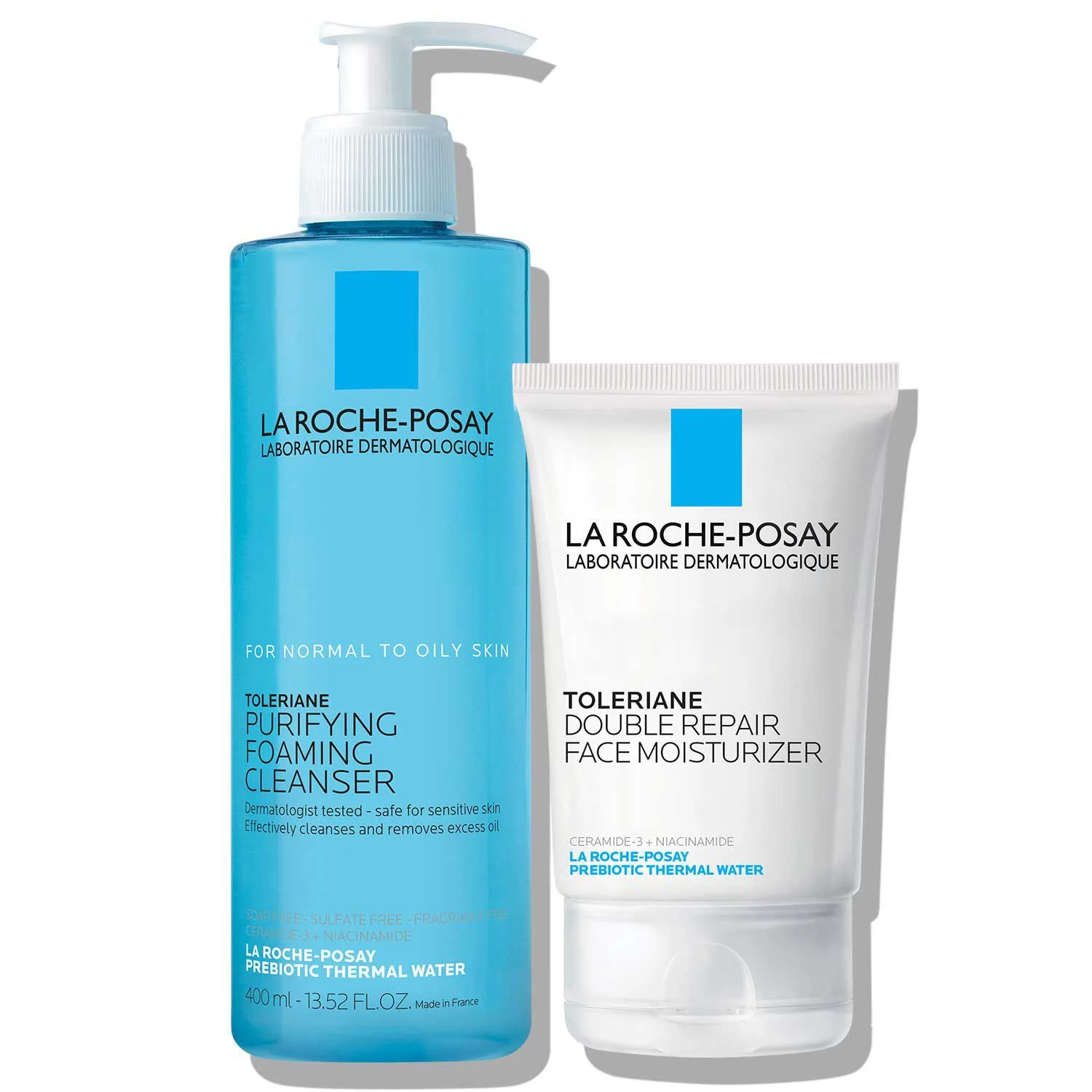 La Roche-Posay Limpiador facial Toleriane purificador en espuma e Hidratante facial Toleriane Double Repair — Cleanser