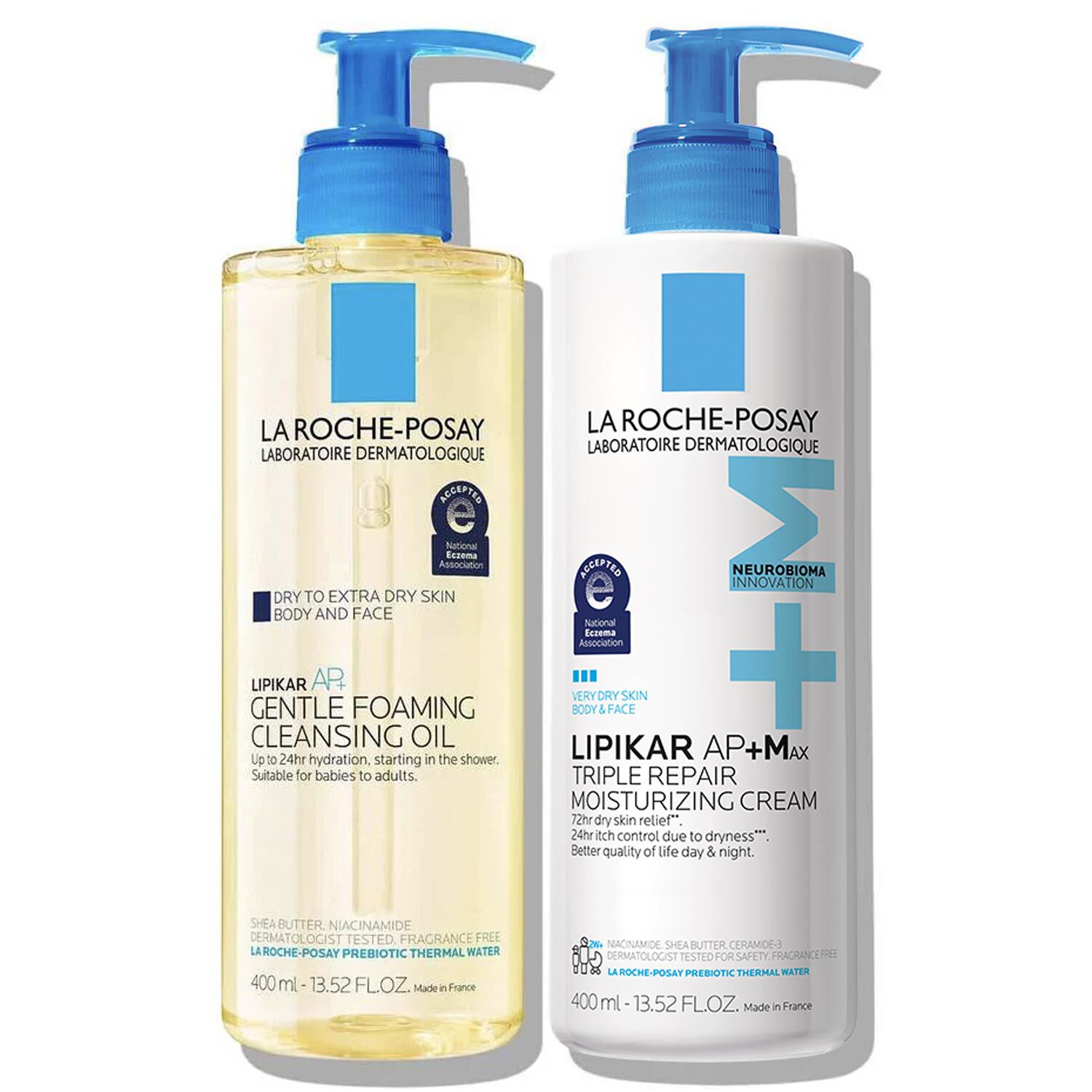 La Roche-Posay Set de aceite de limpieza Lipikar AP+ y crema hidratante AP+M